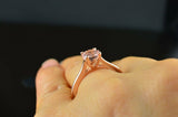 0.5Ct Round Cut Peach Morganite Engagement Solitaire Ring 14K Rose Gold Finish