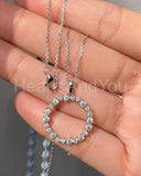 1.5ct Round Cut Moissanite Anniversary Pendant with Chain 14k White Gold Plated