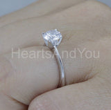 0.5ct Round Cut Moissanite Solitaire Women Engagement Ring 14k White Gold Plated