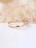 1.2ct Oval Cut Morganite Diamond Petite Round Accent Ring 14k Rose Gold Finish