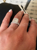 2.2ct Radiant Cut Simulated Diamond Halo Engagement Ring 14k White Gold Plated