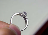 0.55ct Engagement Ring Round Cut Purple Amethyst Split Shank 14k White Gold Over