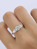 1.5ct Round Diamond Engagement Ring Hexagon Antique Inspired 14k White Gold Over