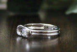 Knot Split Shank Engagement Ring 0.23ct Round Cut Diamond 14k White Gold Finish