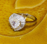 Heart Design Engagement Ring 1.6ct Heart Cut VVS1D Diamond 14k White Gold Finish