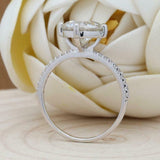 1.7ct Round Cut Diamond Engagement Ring Accents Solitaire 18k White Gold Finish