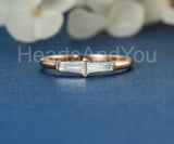 0.5ct Tapered Baguette Simulated Diamond Minimalist Ring 14k Yellow Gold Plated