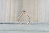 1.3ct Cushion Cut Peach Morganite Engagement Ring 14k Rose Gold Over Hidden Halo