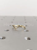 0.2ct Round Cut Moissanite Curved Women Wedding Band 14k Yellow Gold Plated