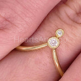 0.2ct Round Cut Moissanite Curved Stacking Wedding Band 14k Yellow Gold Plated