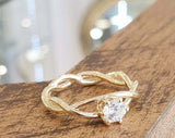 0.5ct Engagement Ring Round Cut Diamond Solitaire Infinity 14k YellowGold Finish