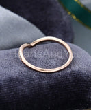 0.5ct Round Cut Moissanite Curved Stackable Wedding Band 14k Rose Gold Plated