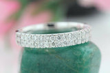 Double Row Eternity Wedding Ring Band 1ct Round Cut Diamond 14k WhiteGold Finish