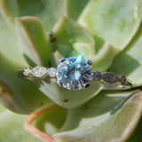 2ct Round Diamond Engagement Ring 14k White Gold Finish Vintage Accent Solitaire