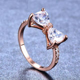 2ct Trillion Cut Diamond Engagement Ring 14k Rose Gold Finish Bow Knot Design