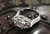 5Ct Princess Cut Diamond Cocktail Vintage Engagement Ring 14K White Gold Finish