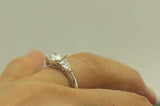 3Ct Round Cut Diamond Trilogy Solitaire Ring 14K White Gold Finish Pear Accents