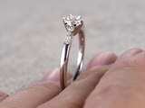 1.2ct Round Cut Diamond Engagement Ring 14k White Gold Finish Stackable Promise