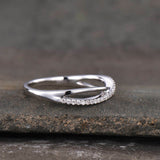 1ct Wedding Ring Band Round Cut Diamond Infinity Split Shank 14k White Gold Over
