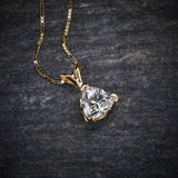 1Ct Trillion Cut DVVS1 Diamond Solitaire Pendant 14K Yellow Gold Finish NO CHAIN