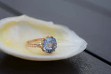 2ct Engagement Ring Round Cut Blue Tanzanite Crown Design 14k Rose Gold Finish