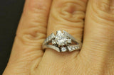 2ct Round Cut VVS1D Diamond Engagement Ring 14k White Gold Finish Split Shank