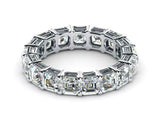 2.5ct Asscher Cut Diamond Eternity Anniversary Wedding Band 14k White Gold Over