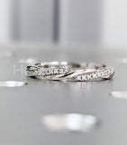 0.3ct Round Cut Moissanite Infinity Eternity Wedding Band 14k White Gold Plated