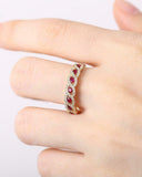 2ct Round Cut Pink Ruby Infinity Twisted Half Eternity Band 14k Yellow Gold Over
