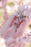 1ct Round Cut Garnet Engagement Ring Flower Leaf Solitaire 14k Yellow Gold Over