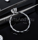 0.5ct Round Cut Moissanite Twisted Solitaire Engage Ring 14k White Gold Plated
