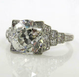 5.5ct Round Cut Diamond Milgrain Step Accent Vintage Ring 14K White Gold Finish