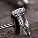 2.3ct Marquise Simulated Diamond Infinity Engagement Ring 14K White Gold Plated