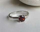 0.5ct Round Cut Red Garnet Engagement Ring 4 Prong Solitaire 14k White Gold Over