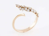 1ct Round Cut Diamond Engagement Ring Bypass Iced Design 14k Yellow Gold Finish