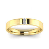 0.1ct Round Cut Moissanite Two Stone Tension Set Wed Band 14k Yellow Gold Plated