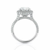 5Ct Cushion Cut DVVS1 Diamond Accent Gatsby Engagement Ring 14K White Gold Over