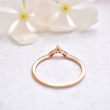 0.15ct Round Cut Moissanite Dainty Chevron Engagement Ring 14K YellowGold Plated
