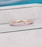 0.5ct Round Cut Simulated Purple Amethyst Minimalist Band 14k Rose Gold Plated