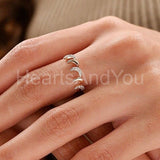 0.1ct Round Cut Moissanite Moon Crescent Engagement Ring 14k Rose Gold Plated