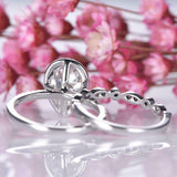 2.5ct Pear Cut Diamond Engagement Ring Halo Bridal Set 14k White Gold Finish