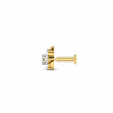 0.5ct Round Diamond Floral Cluster Nose Pin Ring Piercing 14k Yellow Gold Finish
