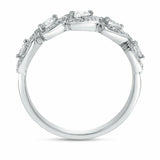 2.7ct Wedding Ring Band Round Cut Diamond Cluster Wave 14k White Gold Finish