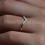 0.5ct Round Cut Moissanite Curved Stackable Wedding Band 14k Yellow Gold Plated