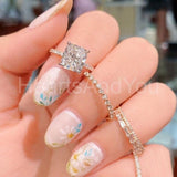 2.3ct Cushion Simulated Diamond Hidden Halo Engagement Ring 14k Rose Gold Plated