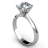1.5ct Round Cut Diamond Classic 4 Prong Engagement Ring 14k White Gold Finish