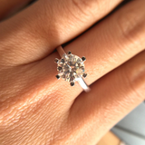 1ct Round Cut Diamond Engagement Ring 14k White Gold Finish 6 Prong Solitaire