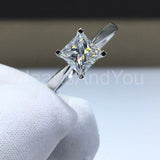 0.5ct Princess Simulated Diamond Solitaire Engagement Ring 14k White Gold Plated