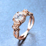 2ct Round Cut Diamond Engagement Ring 14k Rose Gold Finish Halo Infinity Floral