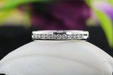Half Eternity Wedding Ring Band 0.24ct Round Cut Diamond 14k White Gold Finish